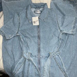 Forever 21 Light Blue Denim Jumpsuit